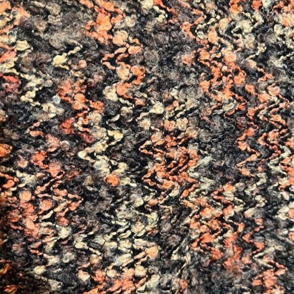 Mystree Wool Blend Side Zip Flap Lapel Jacket Tweed Orange Brown Size Small - Picture 5 of 10